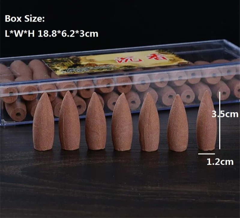 50 Pcs Smoky Backflow Incense Cone Sandalwood Lavender