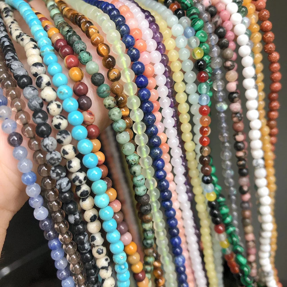 2-4mm Natural Stone Beads for DIY Jewelry Making