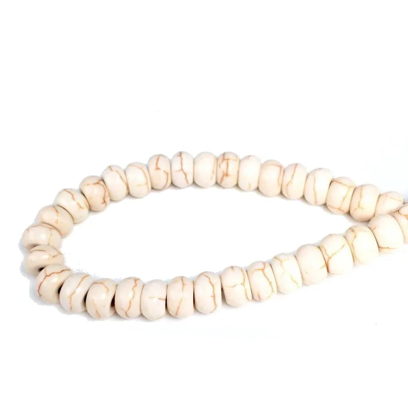 Teardrop Oval Rice Beads White Turquoises Howlite Beads for Jewelry Bracelet Making DIY Accessories Spacer 15inche
