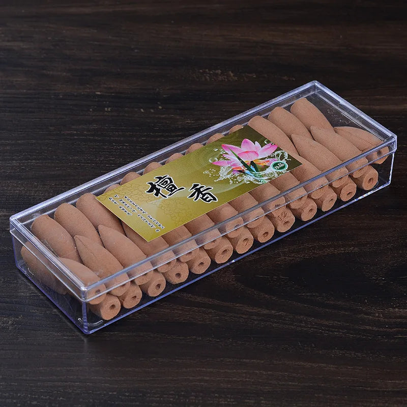 50 Pcs Smoky Backflow Incense Cone Sandalwood Lavender