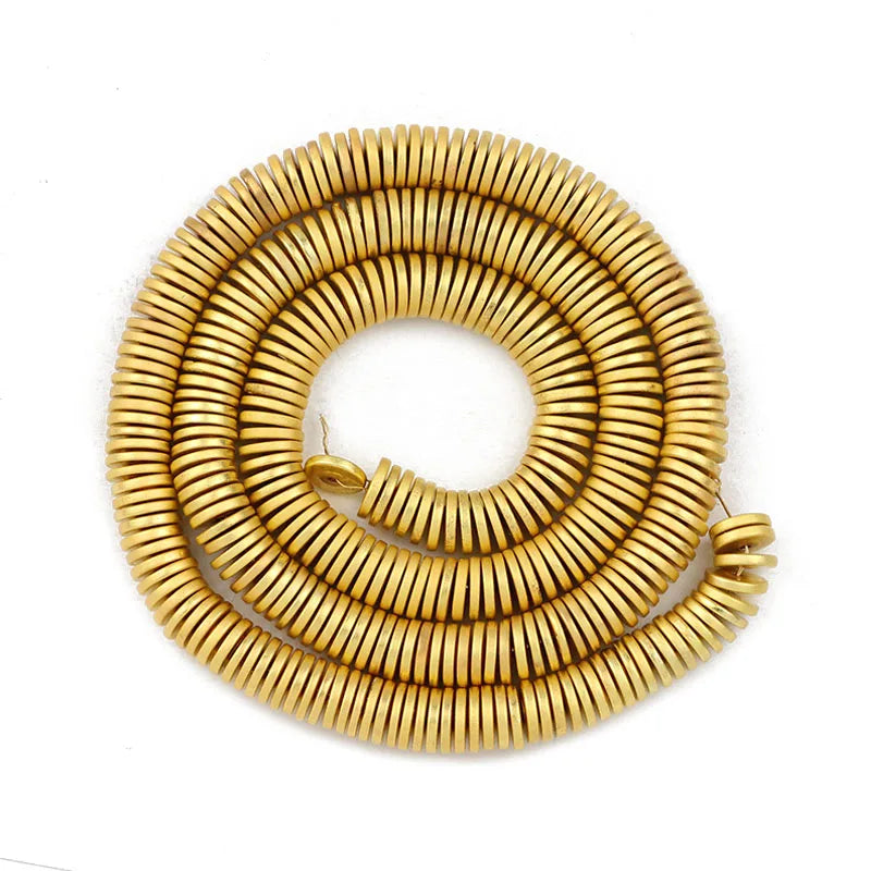 1mm Matte Rose Gold Color Flat Round COINS Hematite Natural Stone Spacers Charm Loose Beads For Jewelry Making Diy Accessories