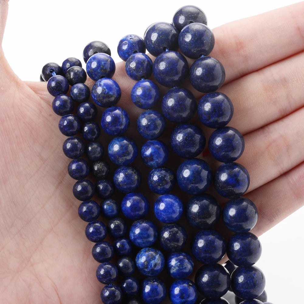 Natural Stone Beads Blue Apatite Beads Round Loose Spacer Bead for Jewelry Making DIY Charm Bracelet Accessroies 6/8/10mm