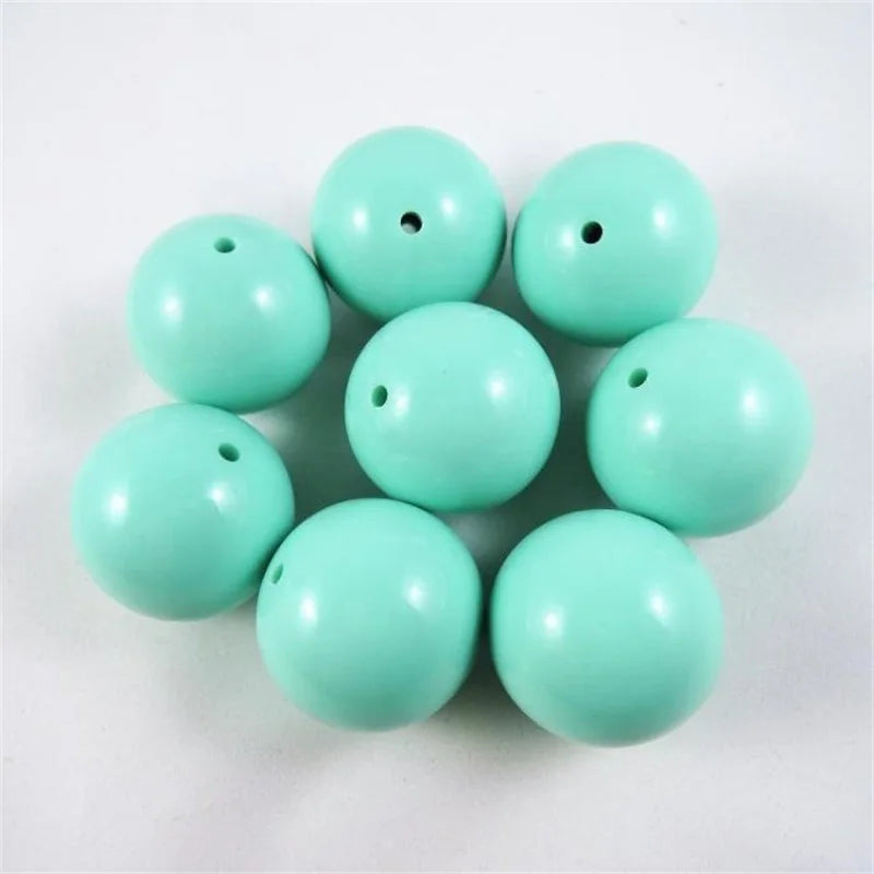 30mm Round Acrylic Beads 26 Colors 5pcs Lot