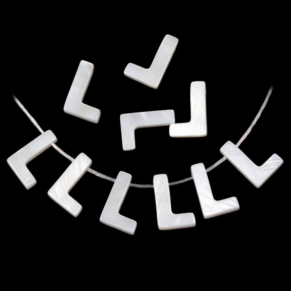 Natural White Letter Shell Beads 10mm for Jewelry Making