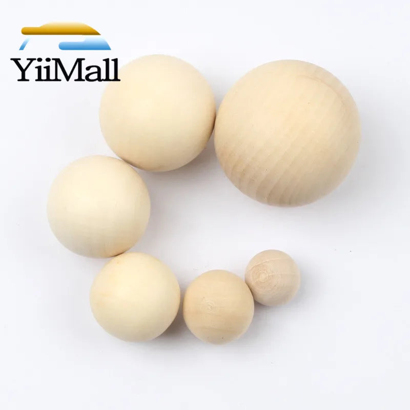 10-50mm DIY Natural Wood Round Beads Ball No Hole Wooden Beads For Jewelry Making Handmade Accessories Eco-Friendl Lead-Free