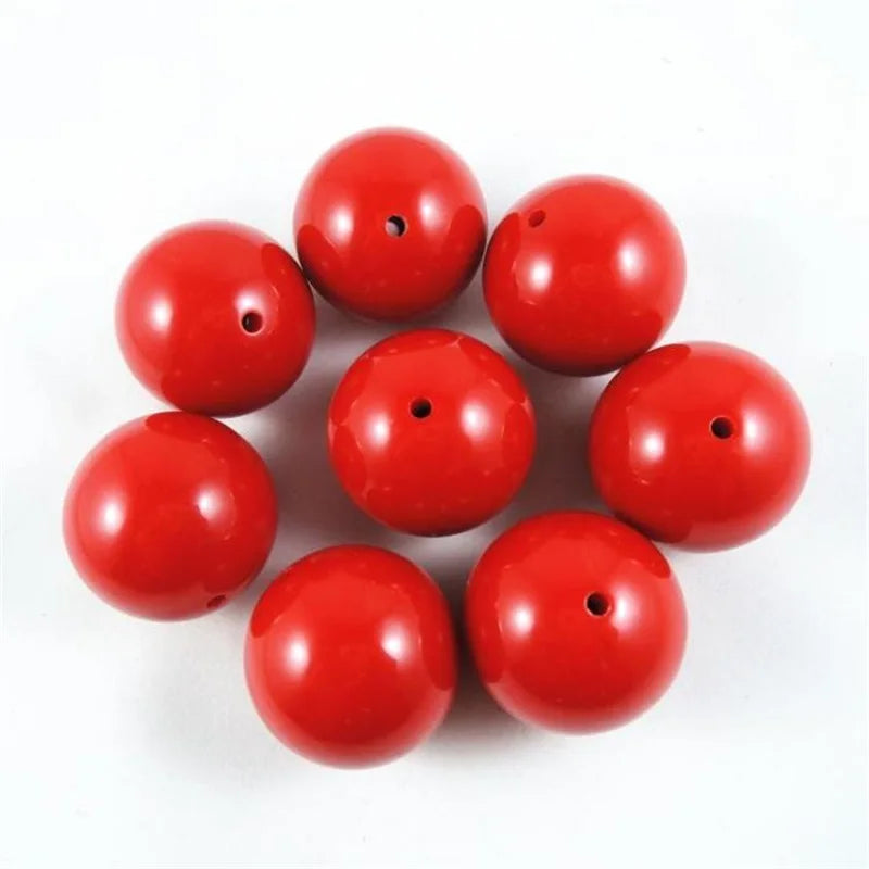 30mm Round Acrylic Beads 26 Colors 5pcs Lot