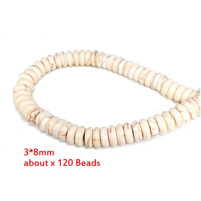 Teardrop Oval Rice Beads White Turquoises Howlite Beads for Jewelry Bracelet Making DIY Accessories Spacer 15inche