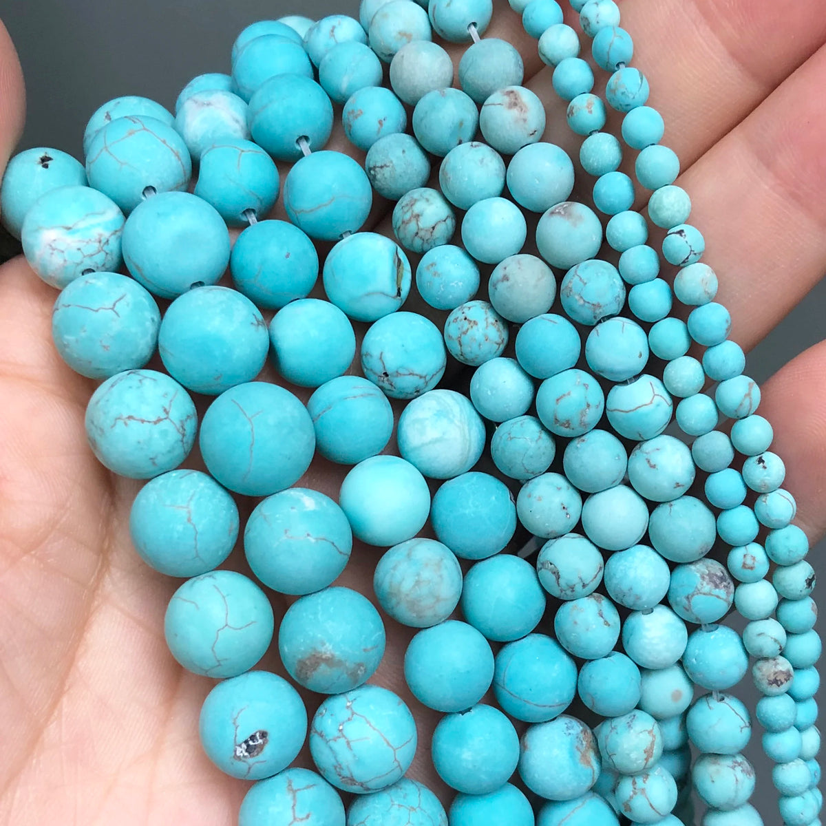 Natural Matte Frosted Stone Spacer Beads 10mm