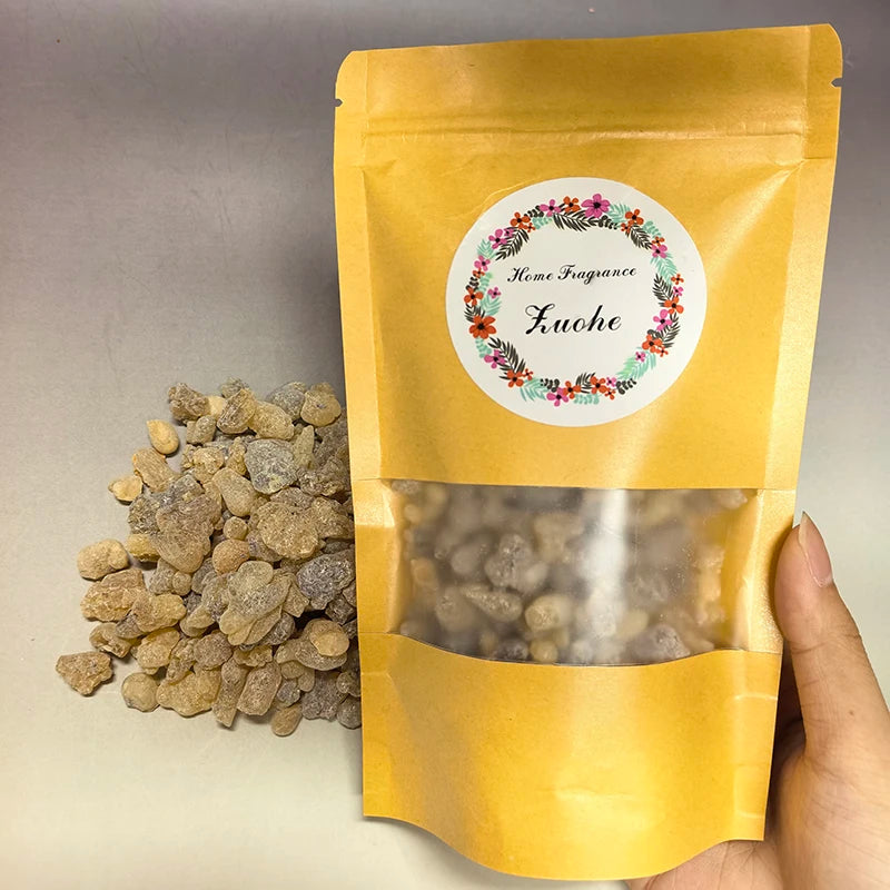 100-500g High-Quality Frankincense Resin,Packed in A High-Sealing Kraft Bag,Church Incense,Air Purifying,Psychological Relaxatio