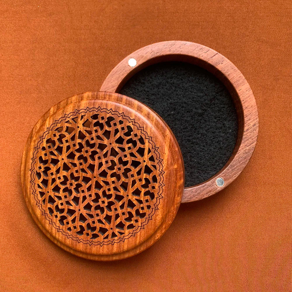 Free Shipping Vietnam Rosewood Incense Burner for 2-4Hr Coil Incense Portable wooden Incense holder With Fireproof Mat