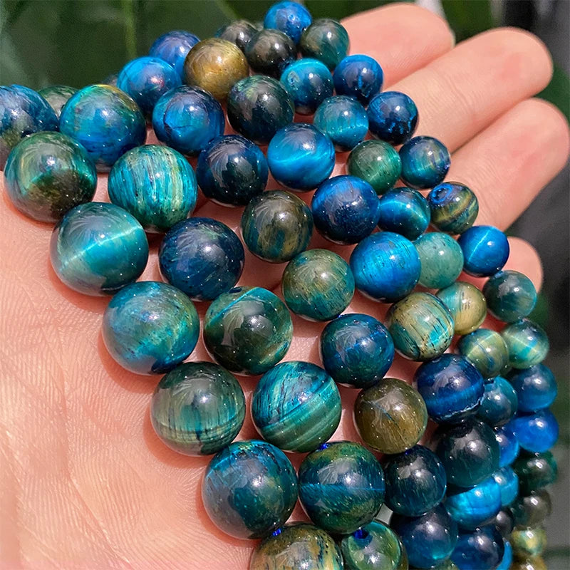 Natural stone Beads Blue Tiger Eye Round Loose Beads Diy Charm Bracelet Earrings for Jewelry Making 15" Strand 4/6/8/10/12/14mm