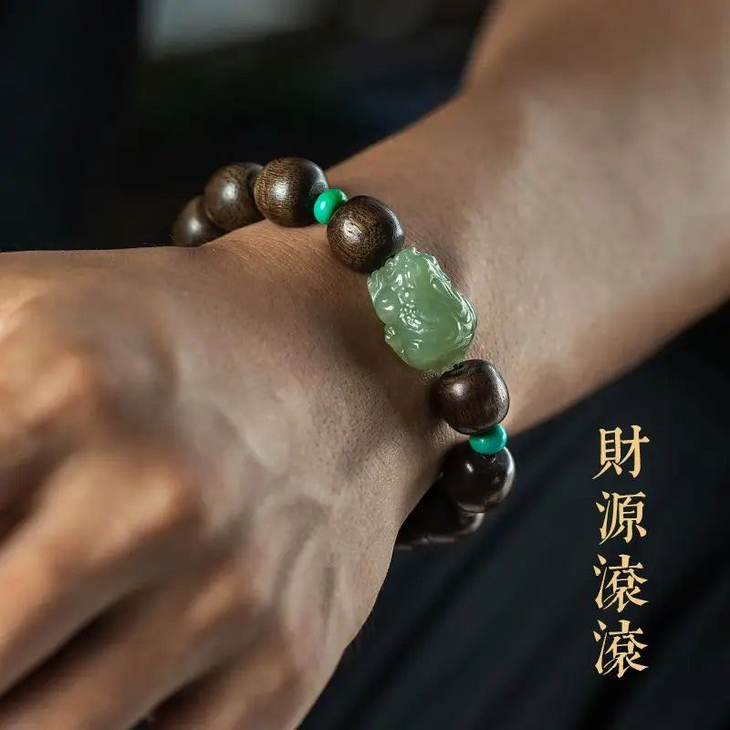 Agarwood Pixiu Bracelet for Men Women
