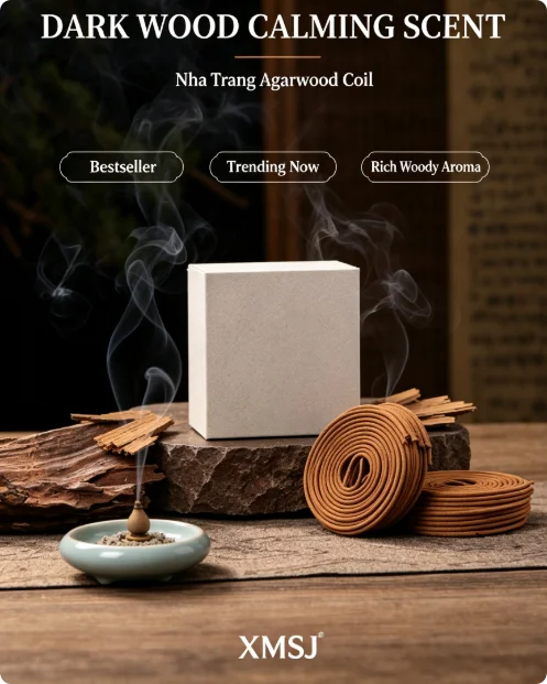 Trending Nha Trang Agarwood Coil Incense,Natural Wood Coils, 110g About 40 Pieces, Deep Resin Scent for Home Meditation Yoga
