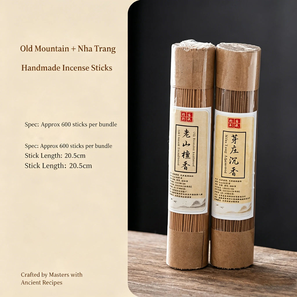 300/600Pcs Natural Sandalwood and Agarwood Incense Sticks, Long-Lasting Fragrance, Strong-Scented Incense with Natural Aroma, Suitable for Living Room, Bedroom, Study, Tea Room, Garden, Yoga, Meditation, and Includes a Burning Stand as a Gift