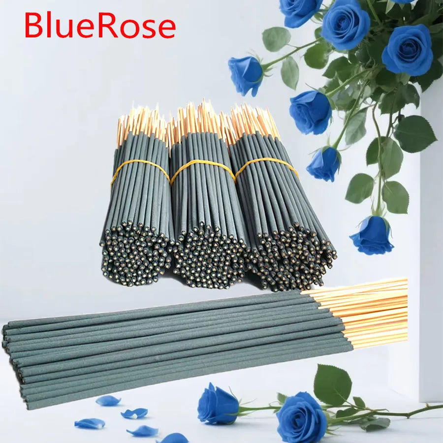 21/128/225pcs Blue Fairy Blue Rose Incense Stick, 8.66 Inch, Long-Lasting Fragrance Suitable for Home Meditation Valentine Day