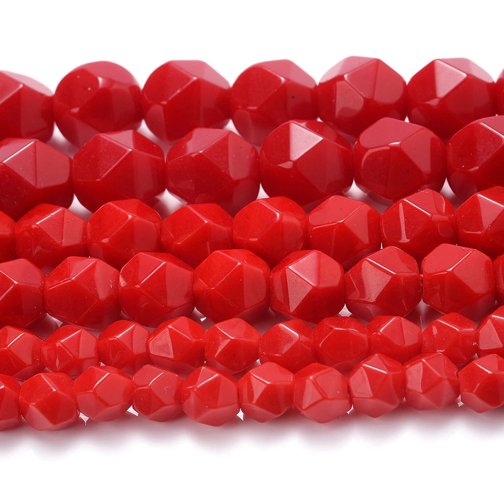 Diamonds Faceted Colorful Tourmaline Stone Beads Natural 6-10mm Loose Beads for Jewelry Making DIY Bracelet Necklace Accessories