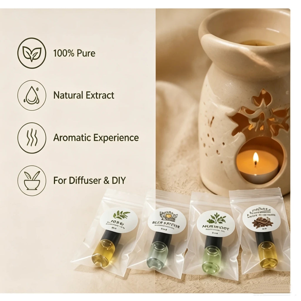 SPLYMCZEN Mini Botanical Essential Oil Collection 2ml Blue Lotus Agarwood Neem  Mugwort Aromatic Oil for DIY Soap Candle Making
