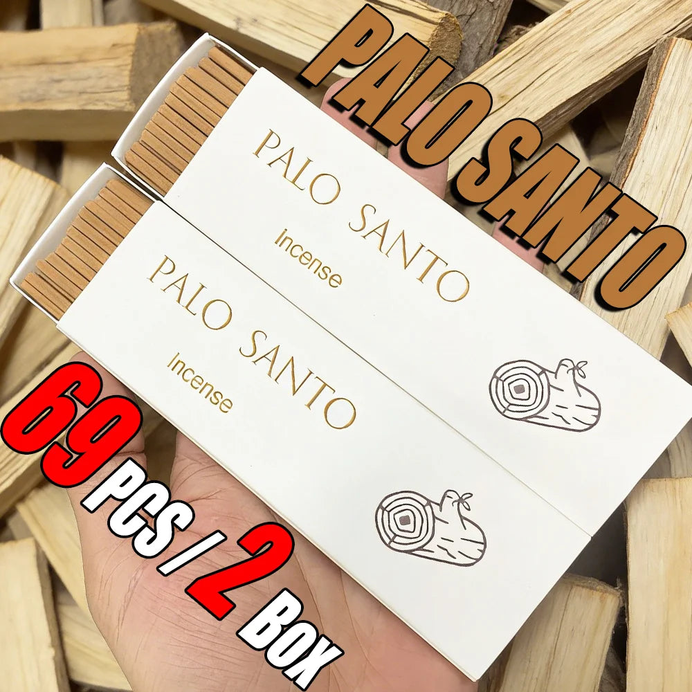Palosanto Premium Boxed Incense Sticks, 12cm Long Natural Incense Sticks Made from Natural Sacred Wood Powder, with a Strong and Long-Lasting Fragrance, Invigorating and Refreshing, Purifying the Air, Suitable for Home, Office, Hotels, Clubs, and an Ideal