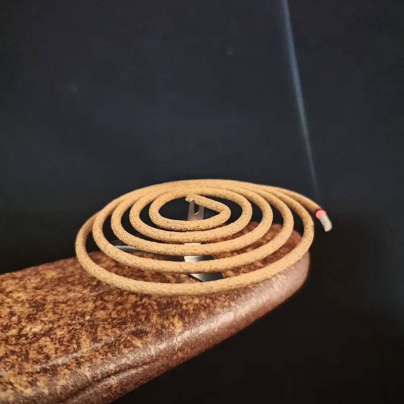 4 hours 48 singal rings Natural Sandalwood incense coils with incense with mini metal incense holder home Fragrance Indoors