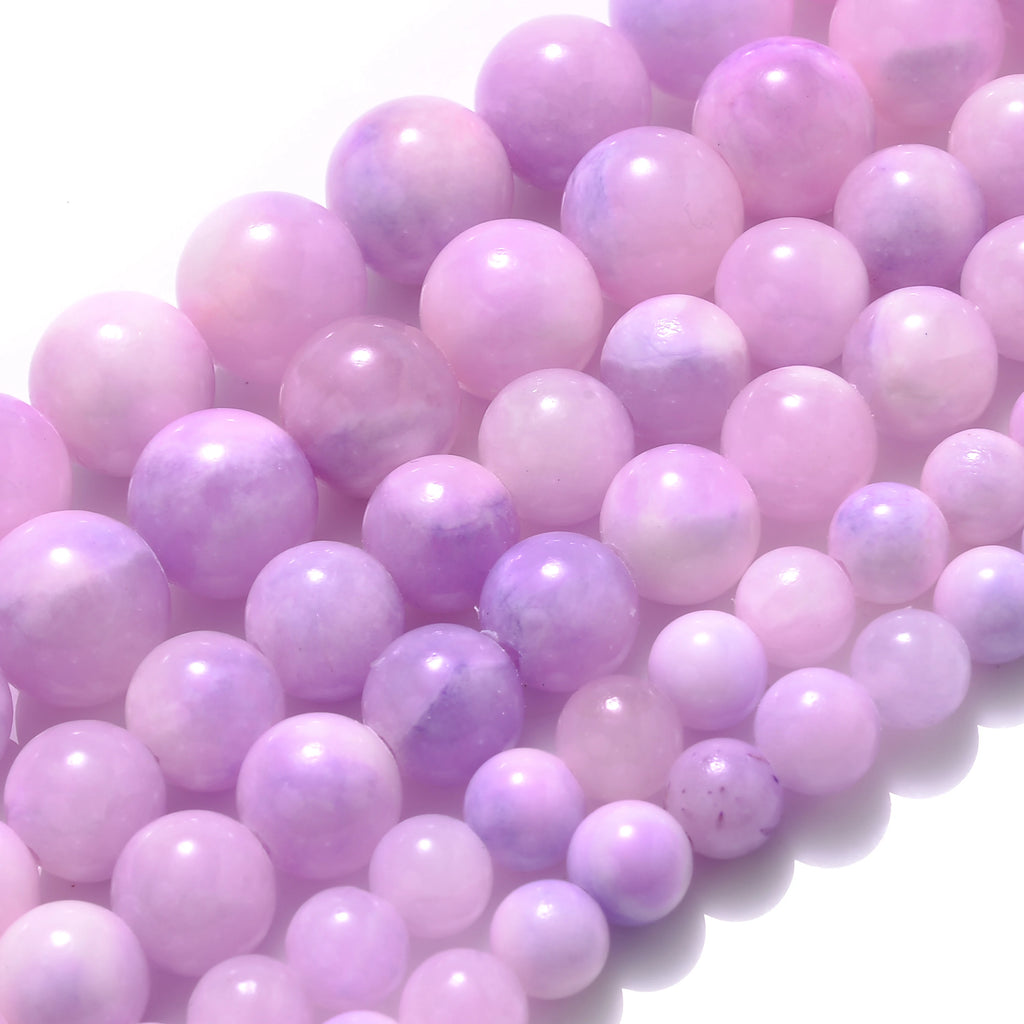 Natural Stone Beads Purple Crystal Morganite Chalcedony Agates Jades Beads For Jewelry Making Handmade Bracelet Necklace 4-10MM