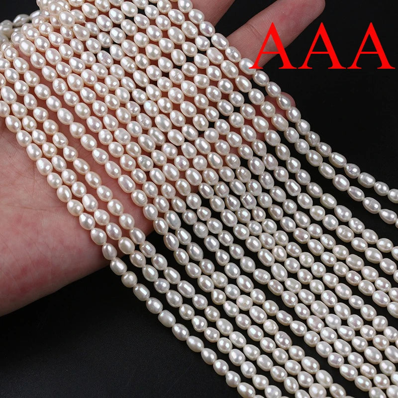 Natural Freshwater Pearl Beads High Quality Rice Shape Punch Loose Beads For DIY Necklace Bracelet Jewelry Making 2-2.5mm