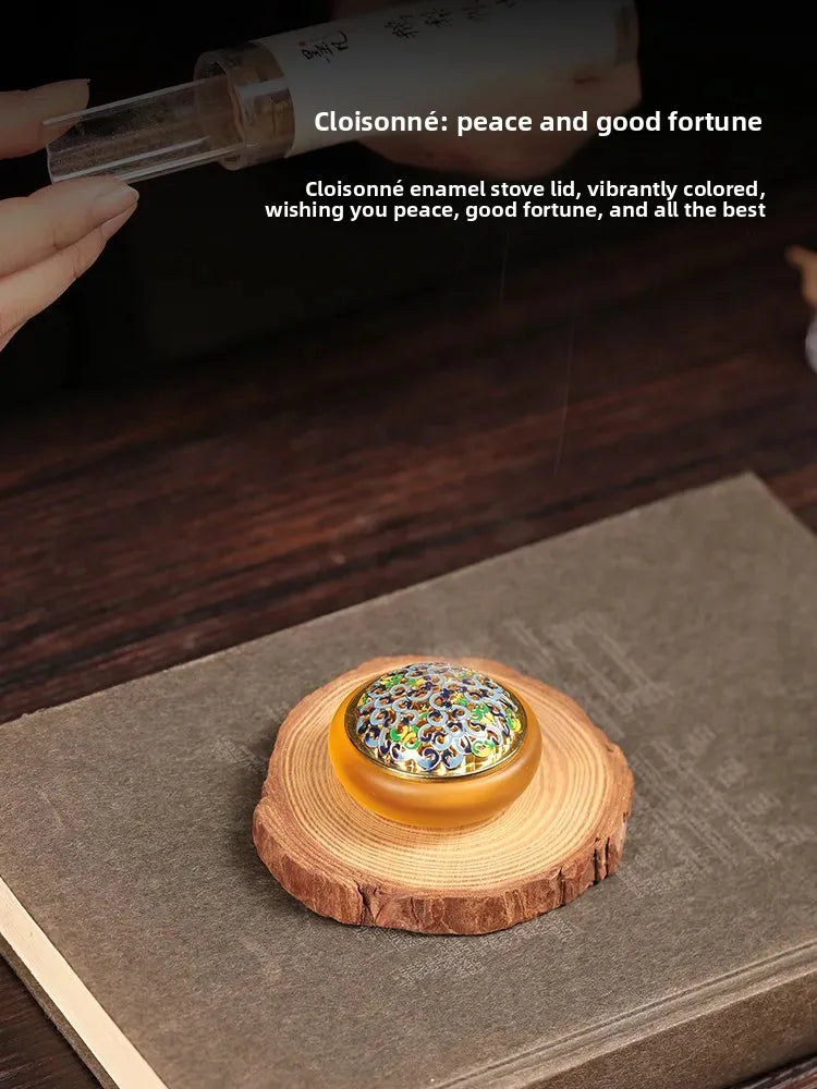 Mini Incense Burner / Ornament: Suitable for Sandalwood Sticks and Binder-Free Agarwood Coils (Small Auspicious Cloud Design)