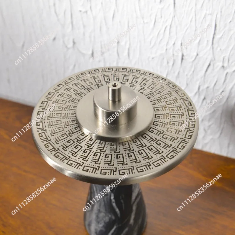 high-end black marble incense burner metal hollow aromatherapy burner agarwood sandalwood indoor desktop aromatherapy ornament