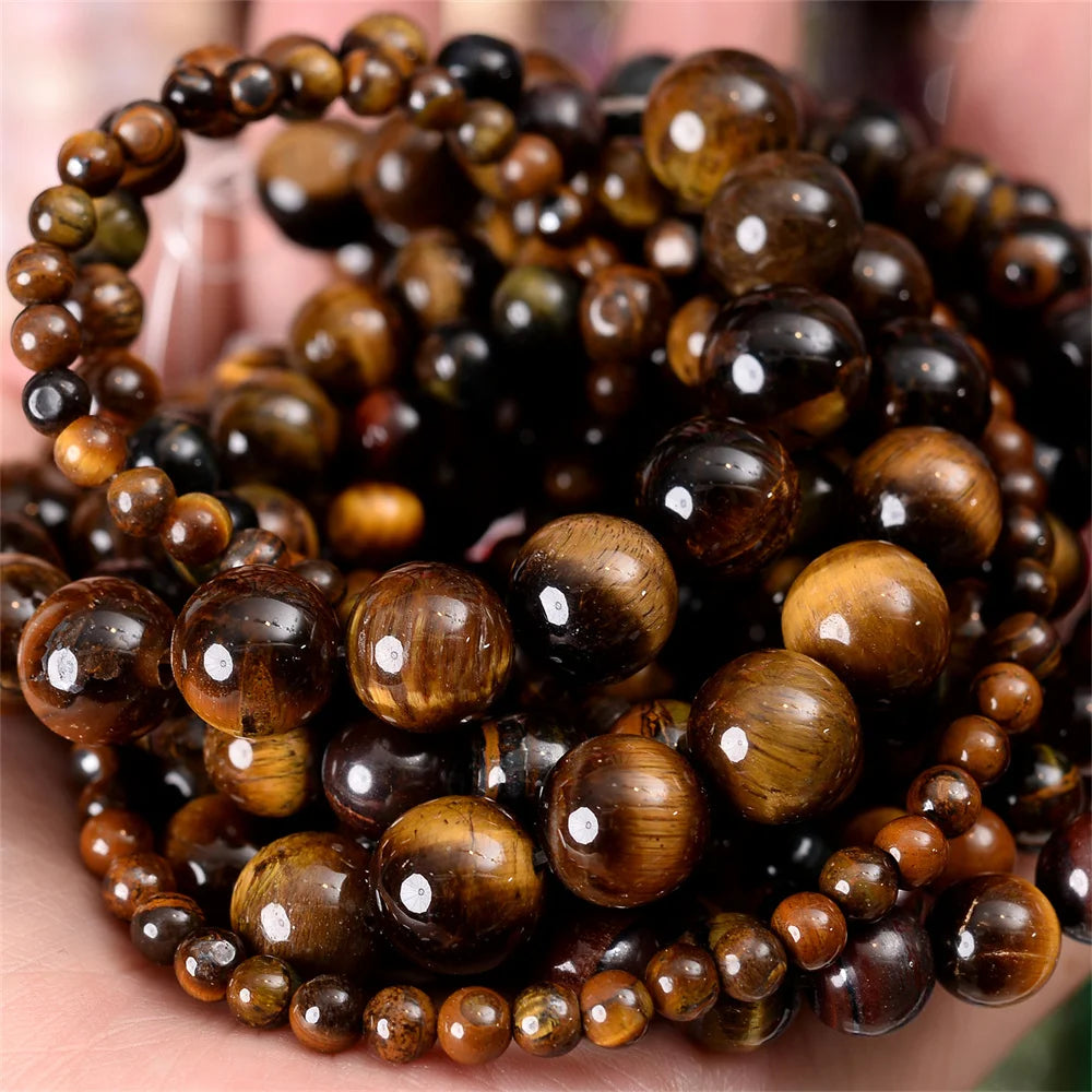 Dark Red Natural Garnet Lapis Lazuli Amethysts Stone Bead 4-12mm Round Loose Bead for Jewelry Making DIY Bracelet Handmade Craft