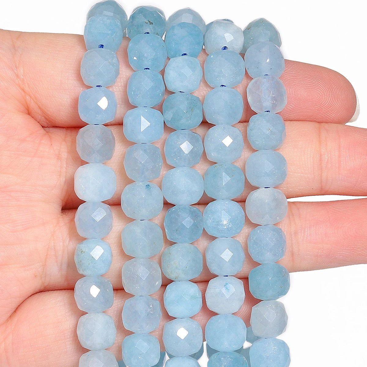 Natural Amethyst Beads 7-8mm Faceted Square Cube Loose Beads
