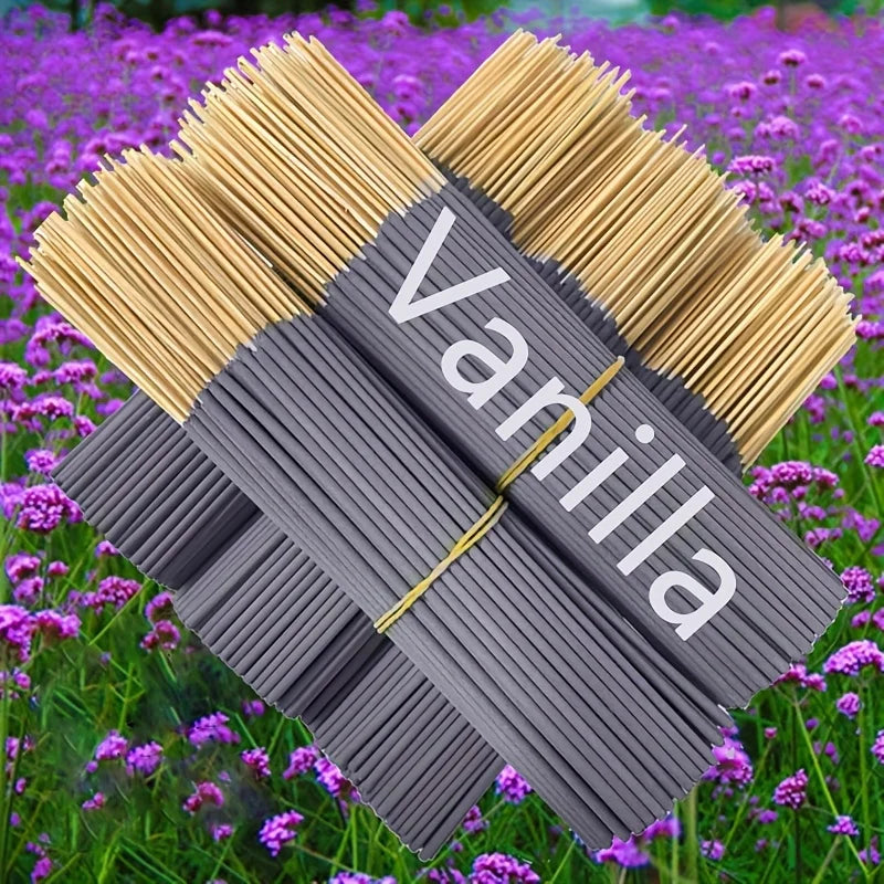 Vanilla Scented Essential Oil Aroma Sticks, 11/51/101/151P, 22.0cm - Long-Lasting, Natural Wood Scent, Suitable for Yoga, Meditation, Relaxation and Sleep Aid - Perfect for Home Decor, Hotels and Spas