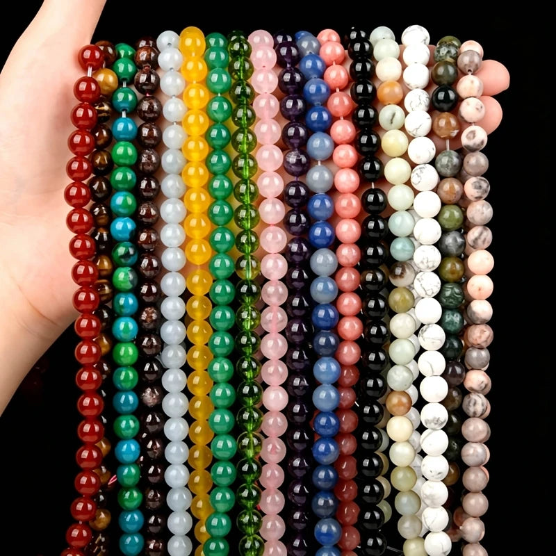 4-12mm Natural Stone Beads Amethysts Obsidian Agates Jade Garnet Quartzs Beads For Jewelry Making DIY Bracelet Necklace Supplies