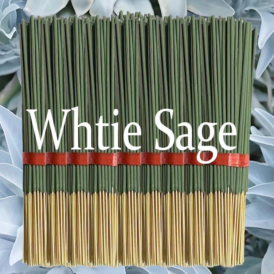 Hot-Selling High-Quality White Sage Incense Sticks, 22cm Long Thickened Handmade Bamboo Incense Sticks, with Natural Fragrance, Long-Lasting Scent, Perfect Choice for Meditation, Yoga, Massage, Home, Hotels, and Spas