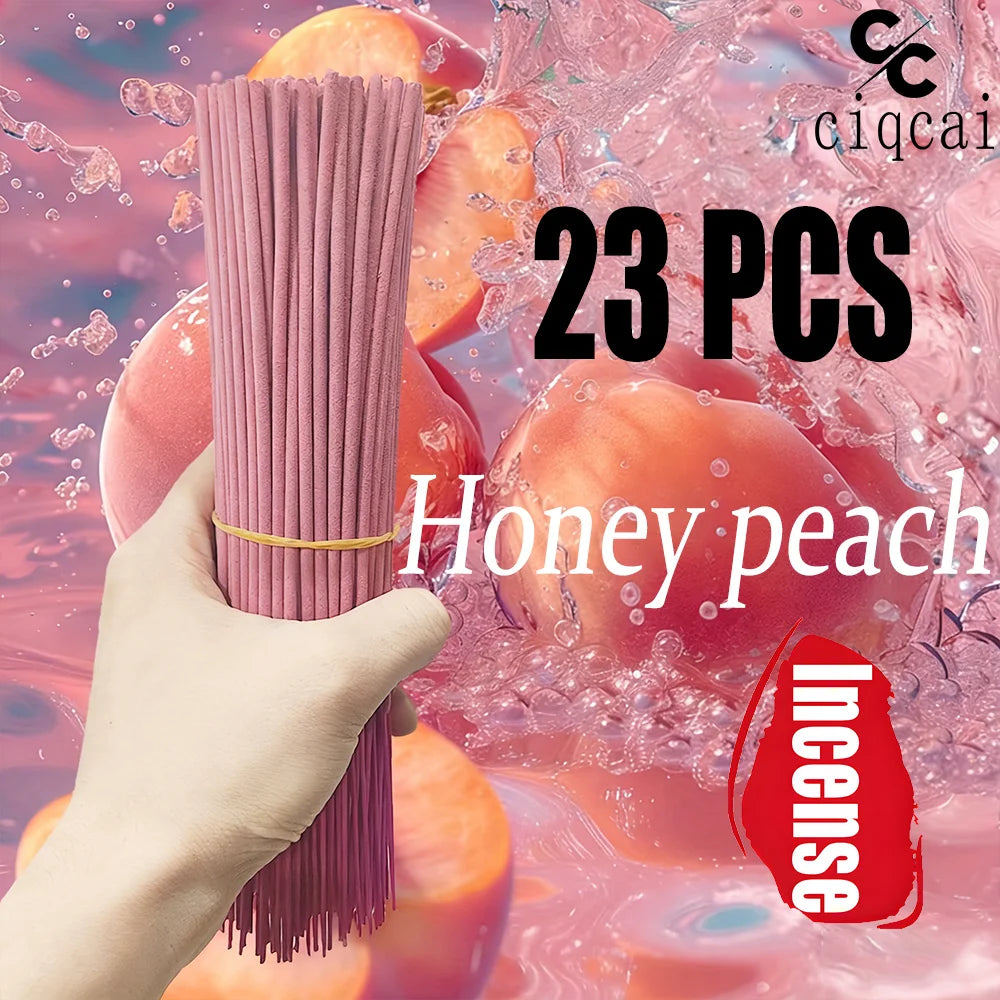 Best-Selling Peach-Scented Aromatherapy Stick - 22.0cm Long Bamboo Incense Sticks, Long-Lasting Fragrance, Suitable for Home Decoration, Yoga, Meditation, and Festivals (June Festival, Mother's Day, Father's Day)