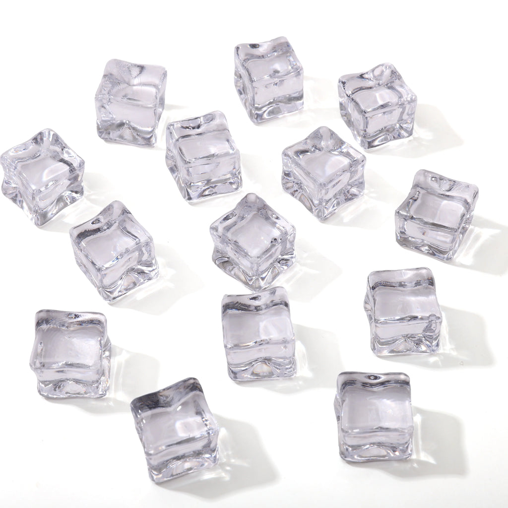 Colorful 18mm Plastic Ice Cubes 10pcs Transparent Beads