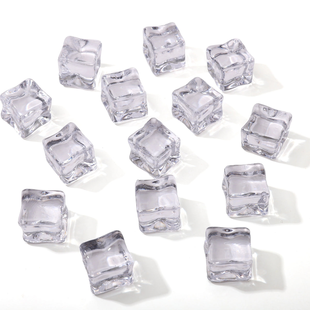 Colorful 18mm Plastic Ice Cubes 10pcs Transparent Beads