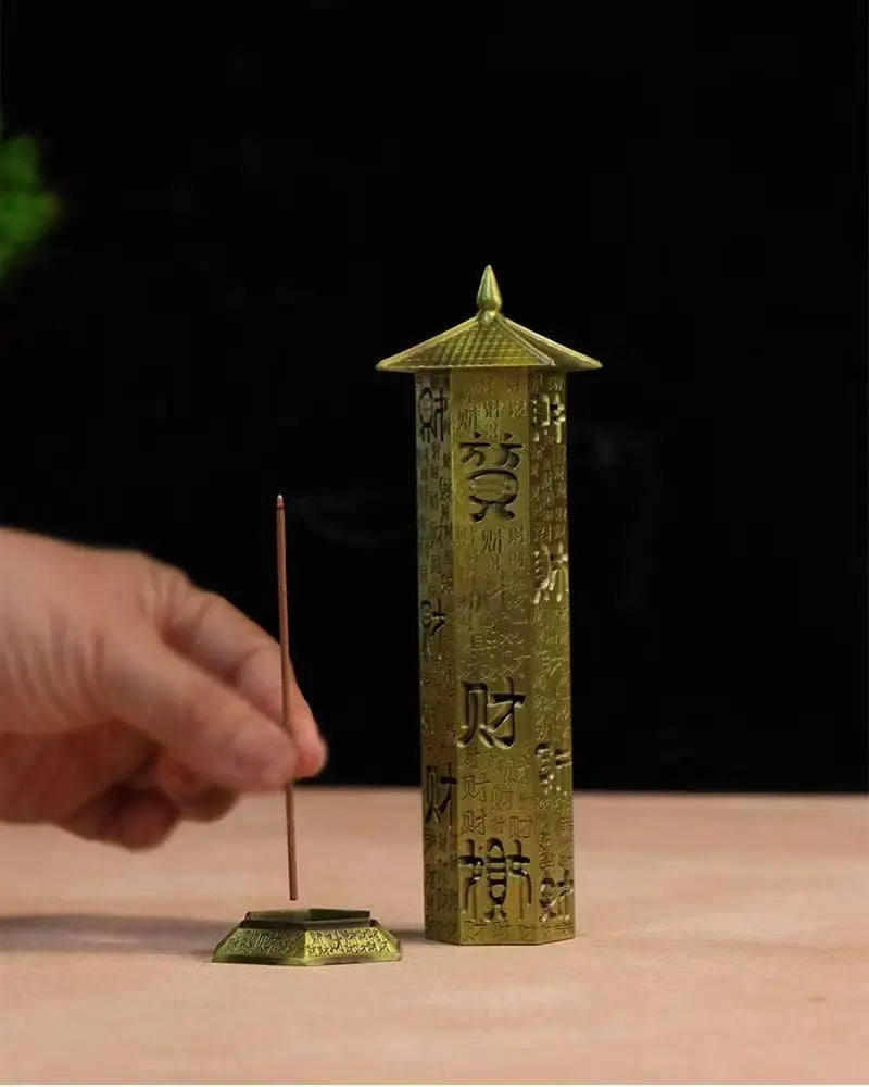 Baifu Vertical Short Incense Burner Hollow Aromatherapy Burner Home Indoor Tea Ceremony Decoration Incense Stand