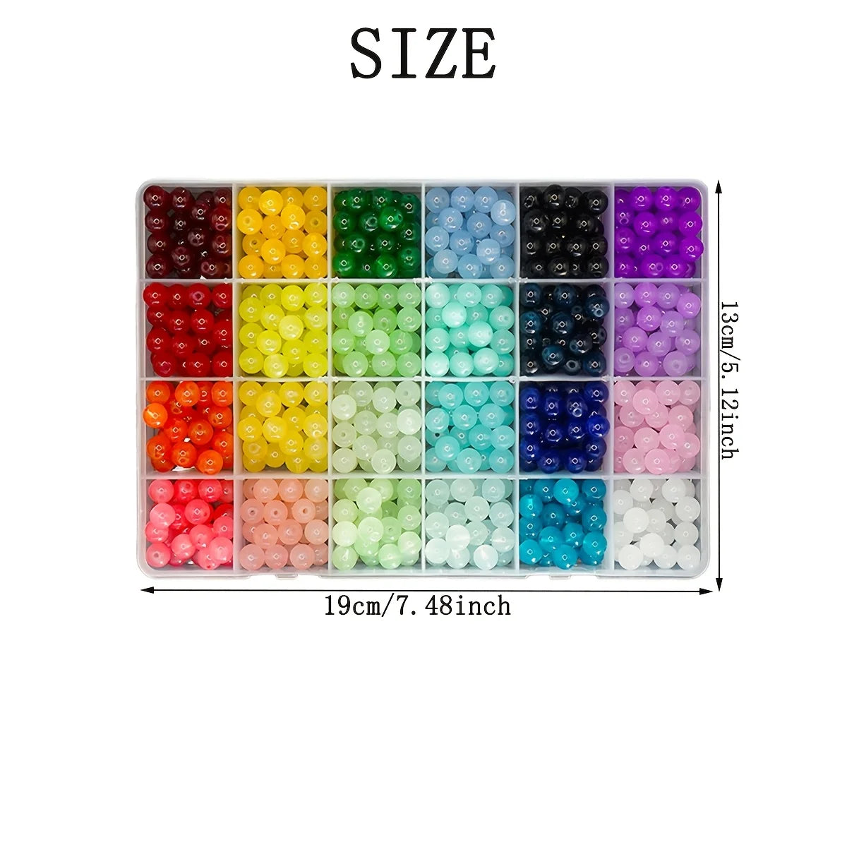 Beading Kit: 500+pcs 8mm Glass & Crystal Beads in 24 Colors - Perfect for DIY Jewelry, Bracelets & Necklaces-Ideal for Beginners