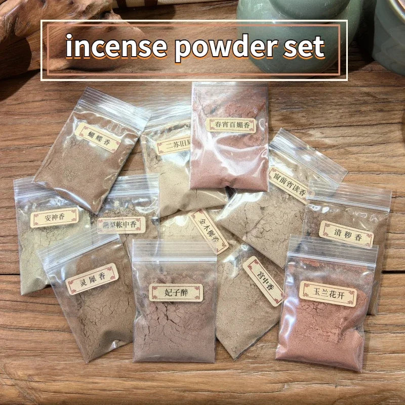 Natural Incense Powder Set Agilawood/Sandalwood Anshen Sleep Aid Aromatherapy Household Indoor Seal/electronic Incense Materials