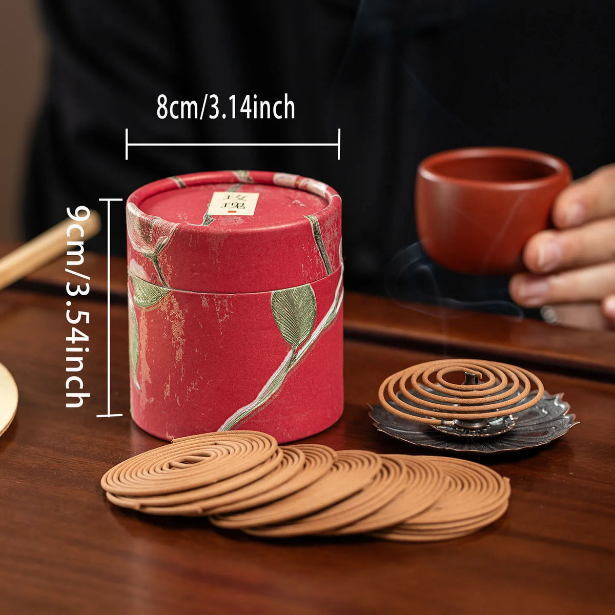 48Pcs Incense Coils with Rose, Osmanthus, Mugwort, Sandalwood, and Agarwood Scents, 4-Hour Burning Time, Indoor Floral Fragrance, Air Purification, Long-Lasting Fragrance