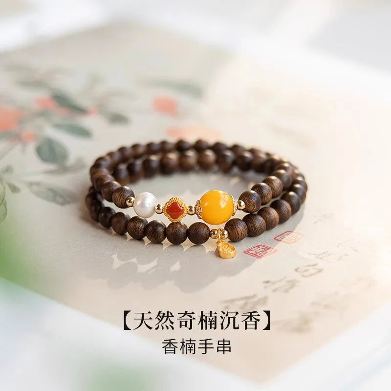 Premium Agarwood Double Strand Bracelet for Women