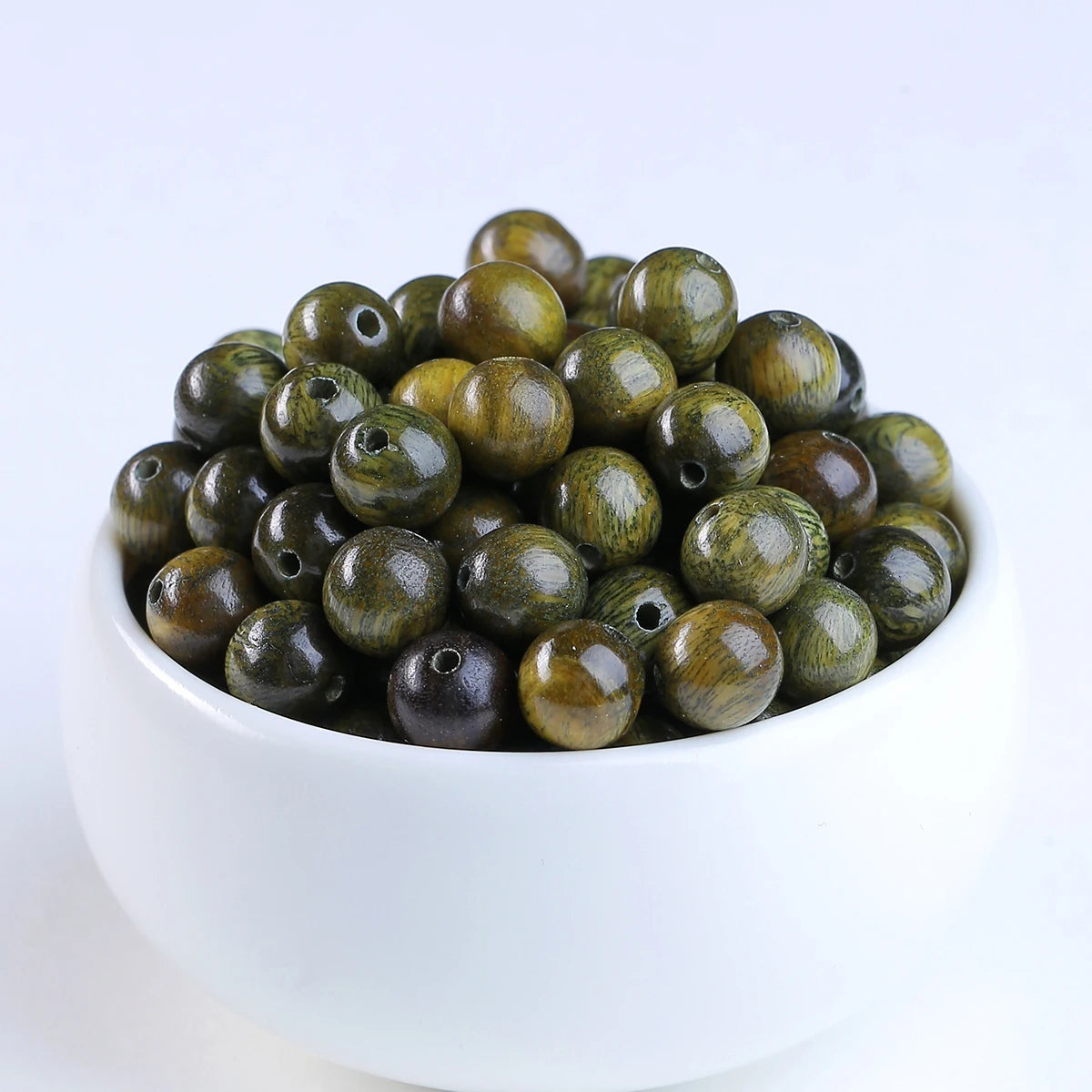 JD Green Sandalwood Loose Round Spacer Beads Accessories for DIY Bracelet Necklace Handmade Jewelry Making Supplies
