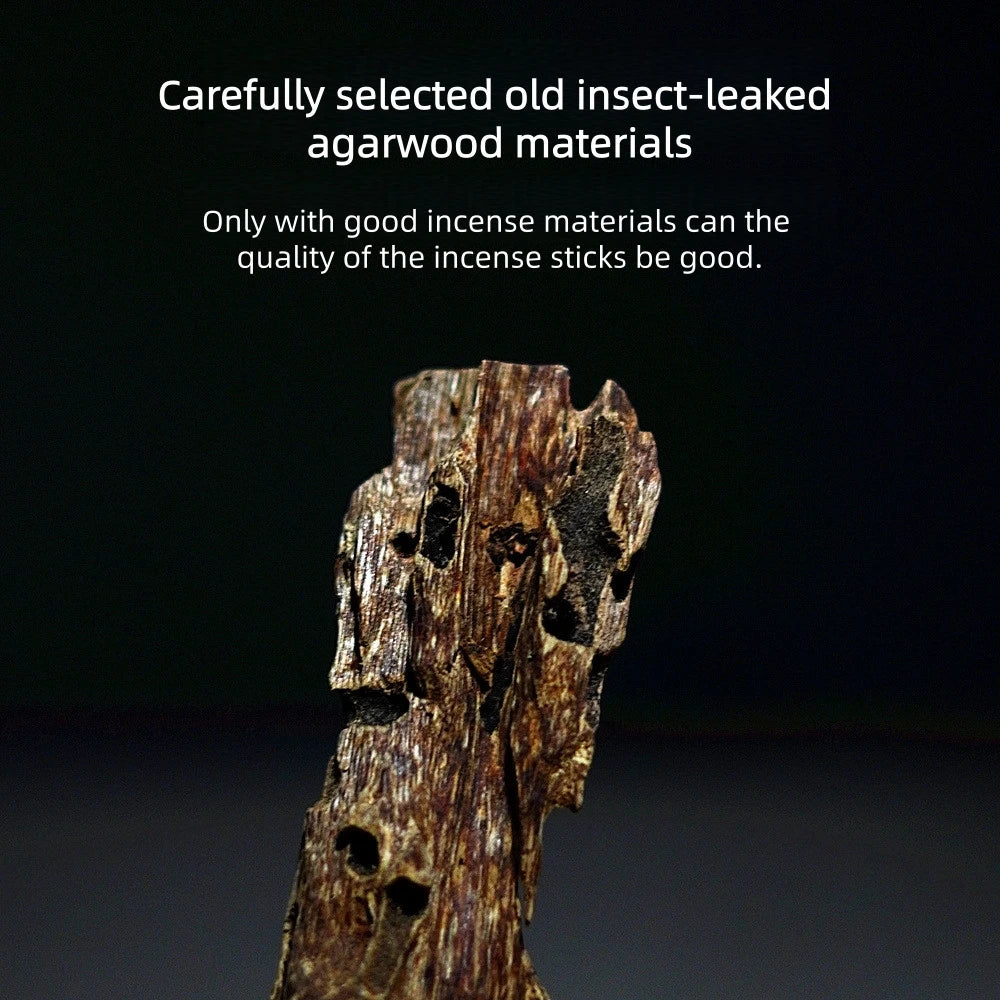 Natural Insect-Damaged Agarwood Stick Incense - Aged Agarwood for Home Indoor Fragrance,10g Pack,Aged Insect-damaged Agarwood