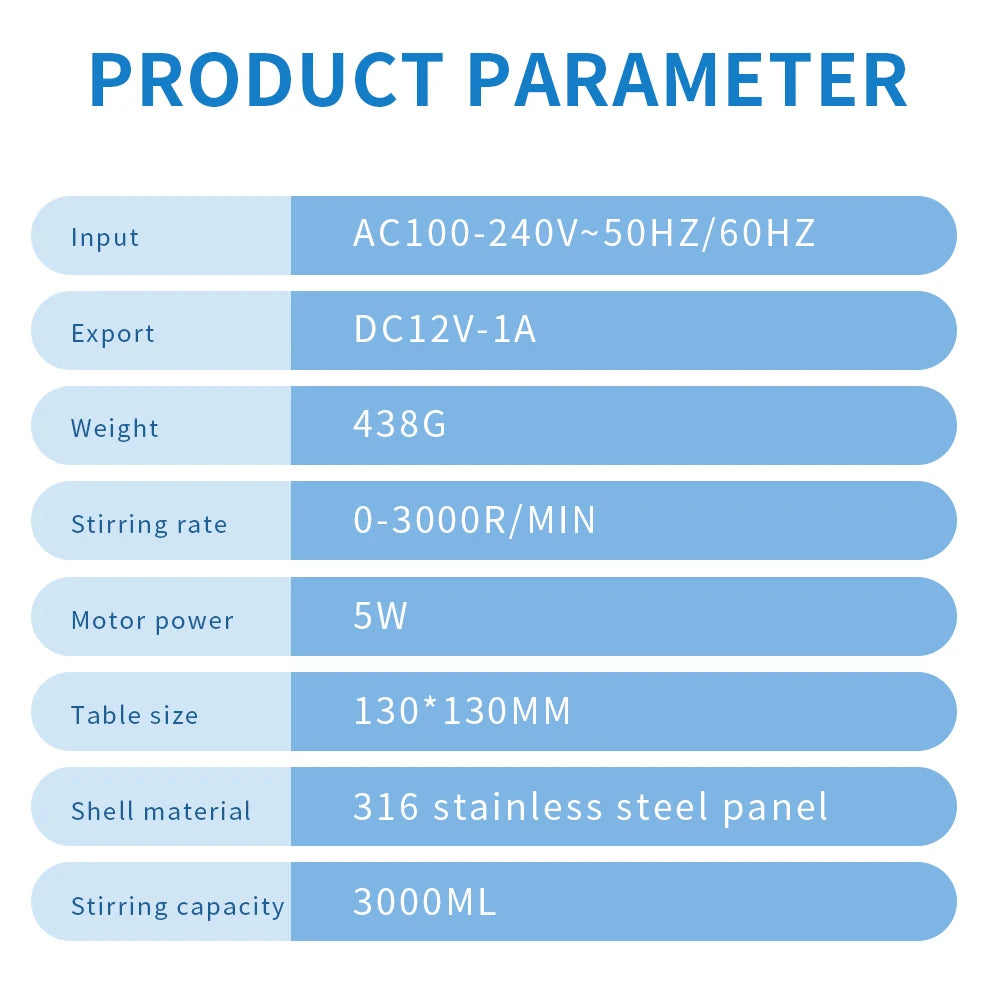 Professional Magnetic Stirrer Laboratory Liquid Mixer 0-3000rpm Adjustable Speed Magnetic Mixer With Stir Bar 3000ml Capacity