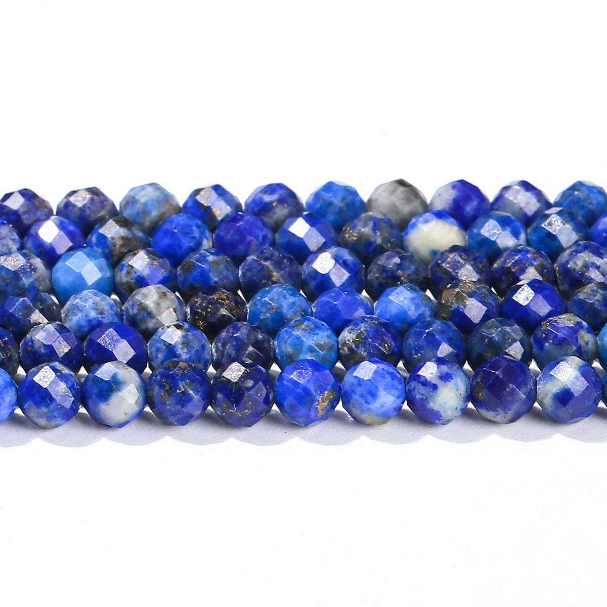 2 3 4mm Faceted Natural Lapis Lazuli Beads Round Loose Spacer Tiny Bead for Jewelry Making DIY Necklace Bracelet Accessory 15"