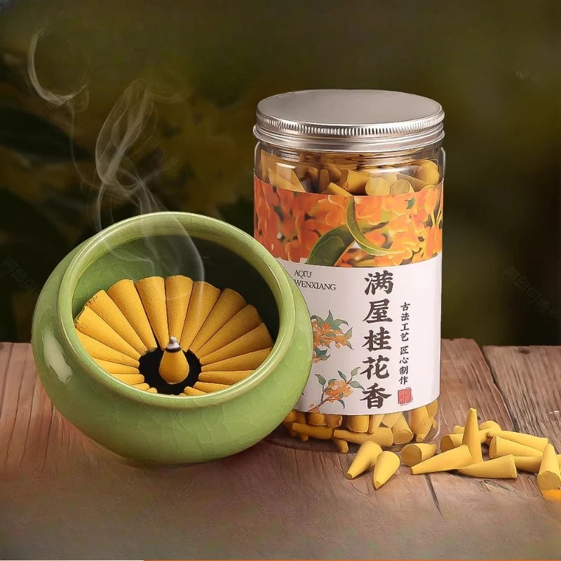 Natural Pagoda Incense Home Agarwood Osmanthus Incense Air Freshener Indoor Room Long-lasting Soothing Mind Invigorating Spirit