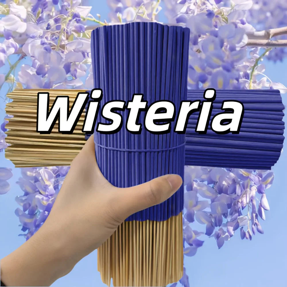 Natural Wisteria Incense Sticks - 56/164/364 Sticks, 22cm Size, Wooden Incense Sticks, Used for Spiritual Purification, Eliminating Negative Energy, Home and Office Decoration, Halloween, Christmas, Meditation Aid, Meditation Incense, Holiday Decoration