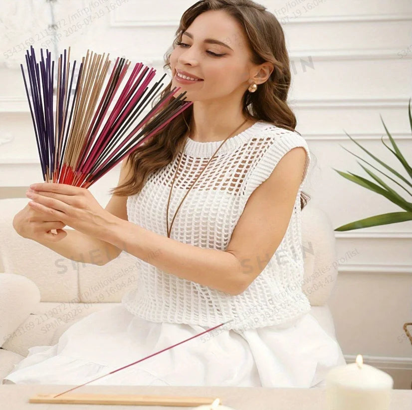 6 sets of approximately 126 high-quality aroma diffuser sticks - including lemongrass, lavender, vanilla, orange, strawberry, and coffee, suitable for purification, yoga meditation, and home use - a perfect gift with long-lasting fragrance