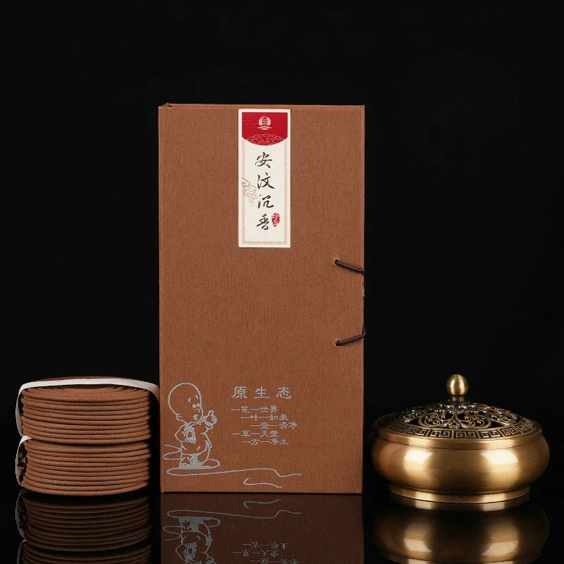 4-Hour Indonesian Agarwood Incense Coil Household Indoor Gift Box Temple Worship Study Rooms Office Calms Mind Promotes Sleep