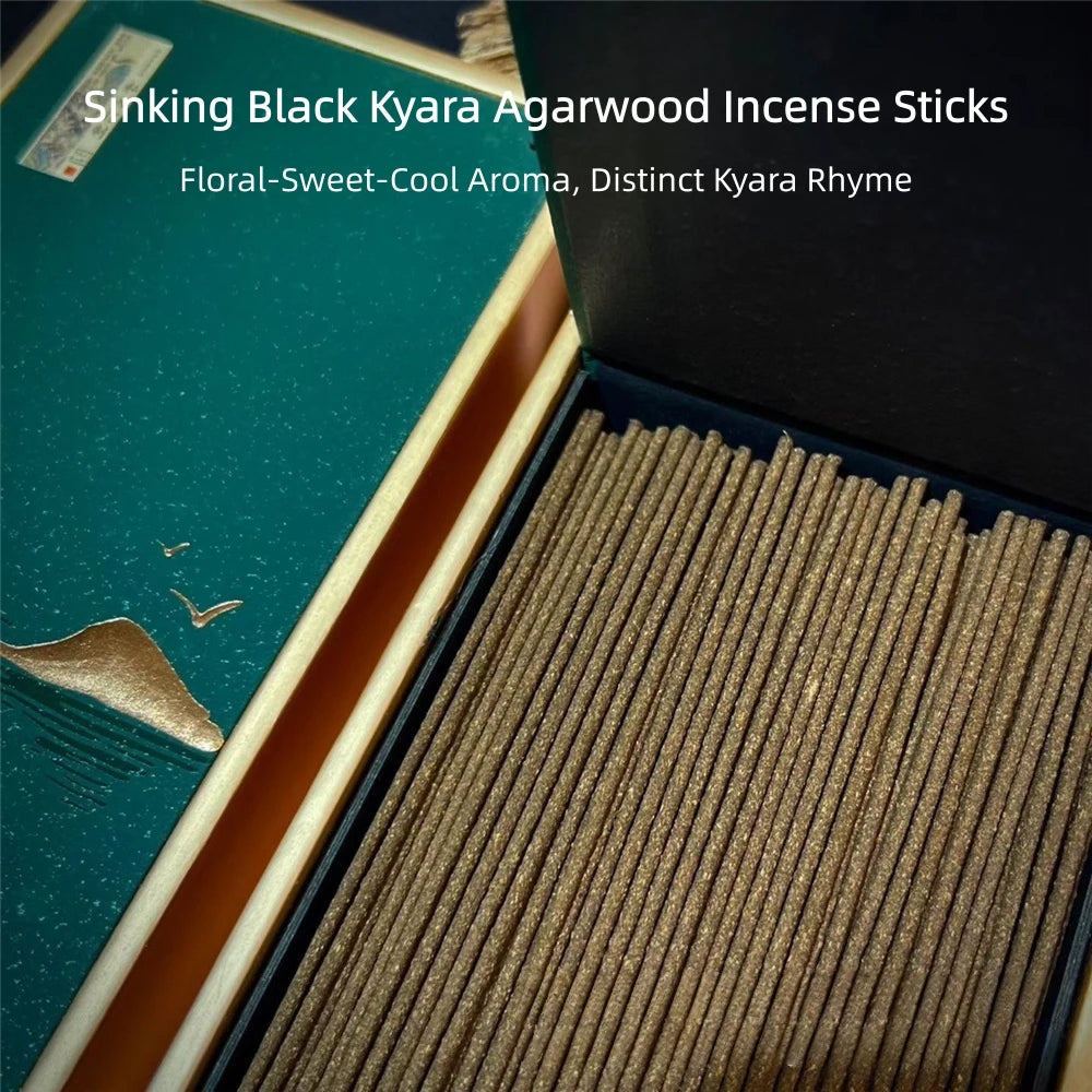 Natural Black Kyara Agarwood Incense Sticks, 100g