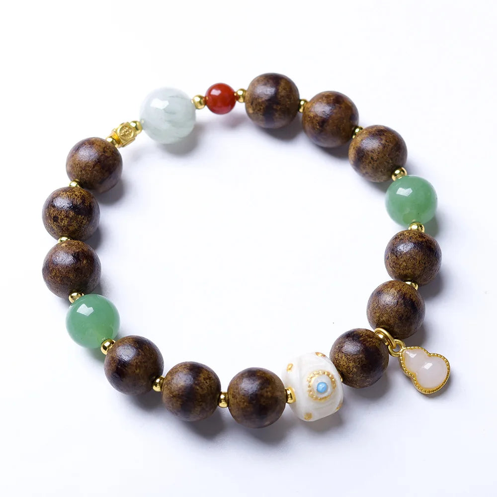 2026 New Fall First Grade Butter Agarwood Bracelet Chinese Style Devil's Eye Wristlet for Collectors Gifts